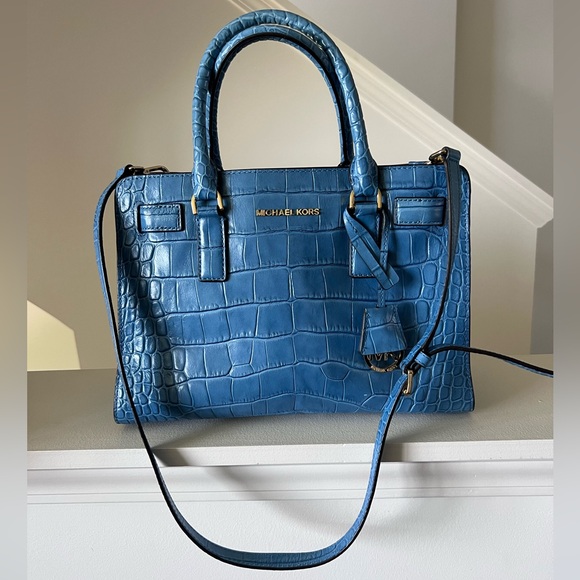 MICHAEL Michael Kors Handbags - Michael Kors Croc Embossed bag blue leather